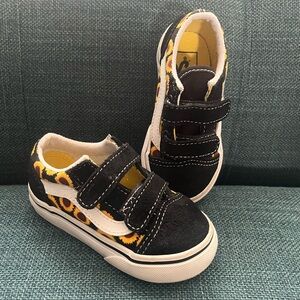 Vans Kids Black and White Sunflower Sneakers